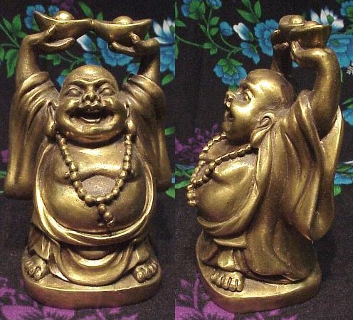 Happy Buddha Statue Holding Money - The Buddha Decor