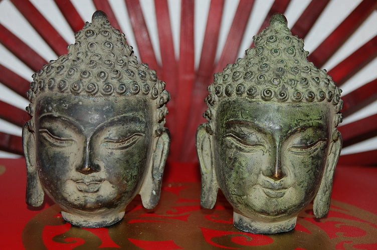 Bronze Ancient Temple Buddha Head - The Buddha Decor