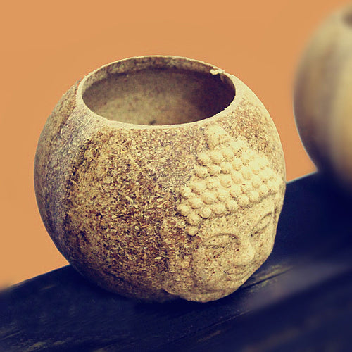 Wooden Buddha Flower Pot - The Buddha Decor