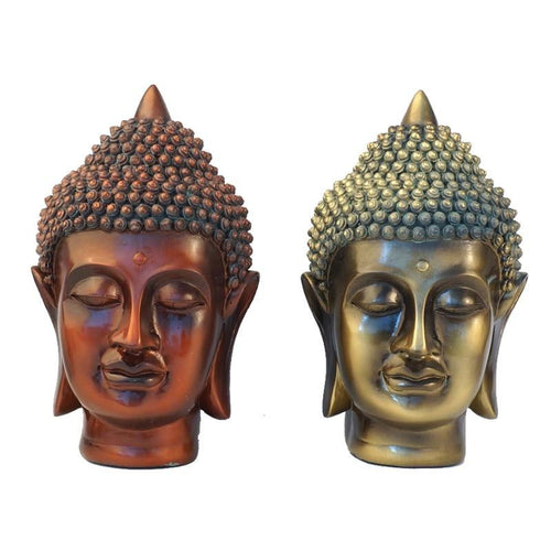 Resin Indian Buddha Head - The Buddha Decor