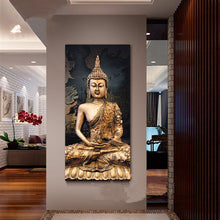 Load image into Gallery viewer, Golden Buddha Diamond Stitch Portrait - The Buddha Decor