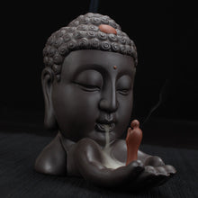 Load image into Gallery viewer, CalmCore Ceramic Buddha Head Incense Burner - The Buddha Decor