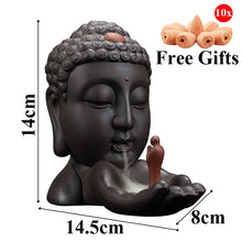 Load image into Gallery viewer, CalmCore Ceramic Buddha Head Incense Burner - The Buddha Decor