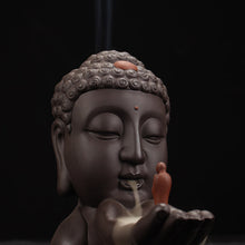 Load image into Gallery viewer, CalmCore Ceramic Buddha Head Incense Burner - The Buddha Decor