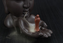 Load image into Gallery viewer, CalmCore Ceramic Buddha Head Incense Burner - The Buddha Decor