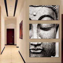 Load image into Gallery viewer, &quot;Modern Buddha&quot; 3 Piece Buddha Canvas Painting - The Buddha Decor
