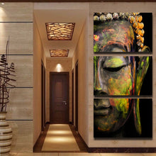 Load image into Gallery viewer, &quot;Calm&quot; 3 Piece Buddha Canvas Painting - The Buddha Decor