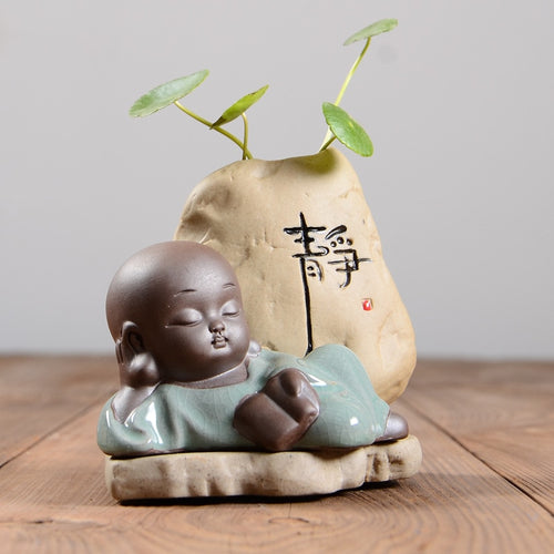 Peaceful Miniature Monk Buddha Figurines - The Buddha Decor