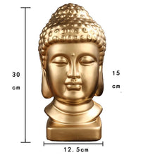 Load image into Gallery viewer, Gold Ceramic Buddha Head - The Buddha Decor