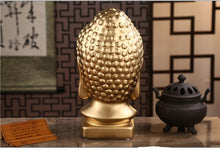 Load image into Gallery viewer, Gold Ceramic Buddha Head - The Buddha Decor