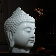 Load image into Gallery viewer, 9&quot; Pure Ceramic Buddha Head - The Buddha Decor