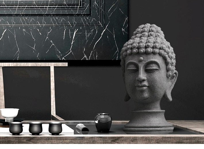 Slate Buddha Head - The Buddha Decor