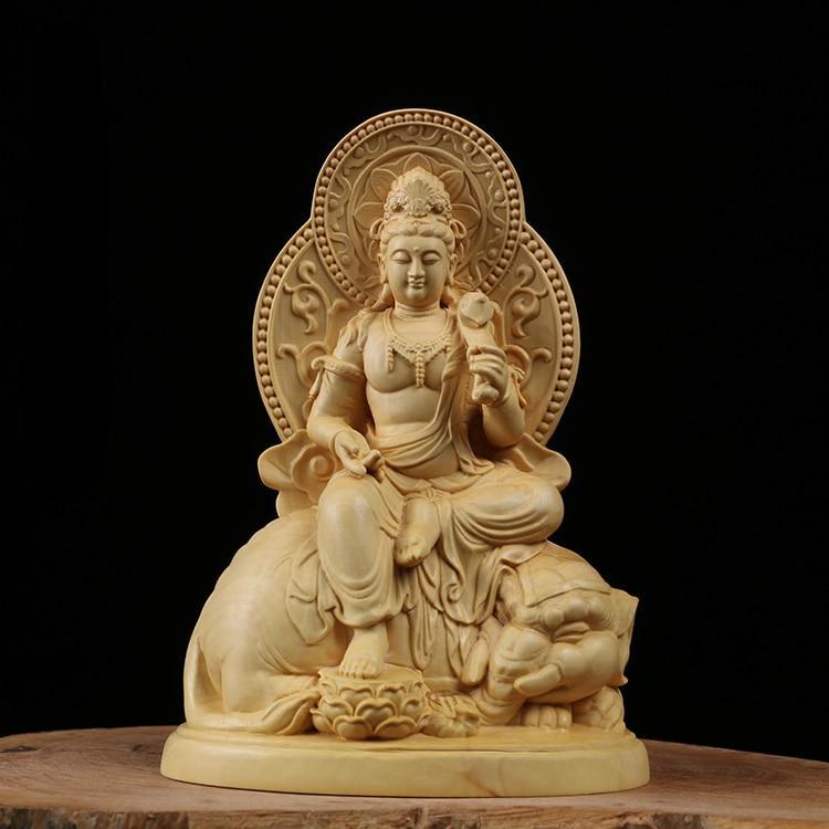 Manjusri Bodhisattva Boxwood Buddha Statue - The Buddha Decor