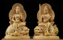 Load image into Gallery viewer, Manjusri Bodhisattva Boxwood Buddha Statue - The Buddha Decor