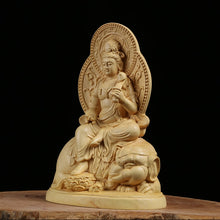 Load image into Gallery viewer, Manjusri Bodhisattva Boxwood Buddha Statue - The Buddha Decor