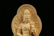 Load image into Gallery viewer, Manjusri Bodhisattva Boxwood Buddha Statue - The Buddha Decor
