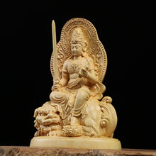 Load image into Gallery viewer, Manjusri Bodhisattva Boxwood Buddha Statue - The Buddha Decor