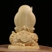 Load image into Gallery viewer, Manjusri Bodhisattva Boxwood Buddha Statue - The Buddha Decor