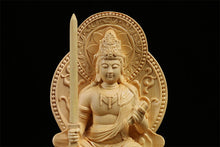 Load image into Gallery viewer, Manjusri Bodhisattva Boxwood Buddha Statue - The Buddha Decor