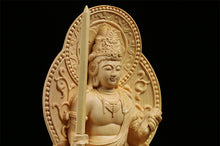 Load image into Gallery viewer, Manjusri Bodhisattva Boxwood Buddha Statue - The Buddha Decor