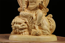 Load image into Gallery viewer, Manjusri Bodhisattva Boxwood Buddha Statue - The Buddha Decor
