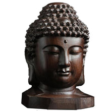 Load image into Gallery viewer, 2.36&quot; Mahogany Wood Buddha Head - The Buddha Decor