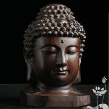 Load image into Gallery viewer, 2.36&quot; Mahogany Wood Buddha Head - The Buddha Decor