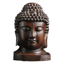 Load image into Gallery viewer, 2.36&quot; Mahogany Wood Buddha Head - The Buddha Decor