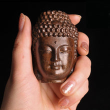 Load image into Gallery viewer, 2.36&quot; Mahogany Wood Buddha Head - The Buddha Decor