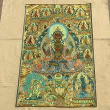 Load image into Gallery viewer, Thangka Silk Embroidery Brocade Buddha Tapestry - The Buddha Decor
