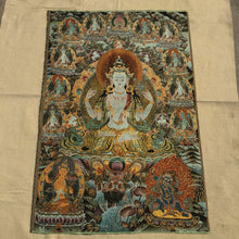 Load image into Gallery viewer, Thangka Silk Embroidery Brocade Buddha Tapestry - The Buddha Decor