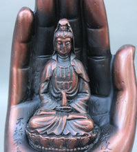 Load image into Gallery viewer, 7&quot; Chinese Bronze Lotus Buddha Hand Statue - The Buddha Decor
