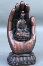Load image into Gallery viewer, 7&quot; Chinese Bronze Lotus Buddha Hand Statue - The Buddha Decor