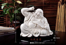 Load image into Gallery viewer, White Porcelain Pot-bellied Laughing Buddha Statue - The Buddha Decor