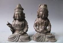 Load image into Gallery viewer, Pure Copper Bodhisattva Buddha Statue Pair - The Buddha Decor