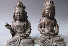 Load image into Gallery viewer, Pure Copper Bodhisattva Buddha Statue Pair - The Buddha Decor