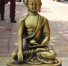 Load image into Gallery viewer, 8&quot; Tibet Bronze Sakyamuni Pot Holding Buddha Statue - The Buddha Decor